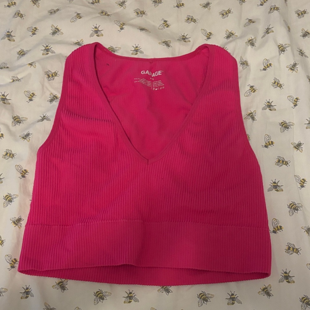Garage Women's Hot Pink Ribbed Tank Top